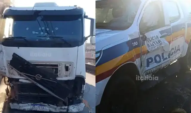 Caminhoneiro foge após acidente na BR-040 e é baleado pela PM