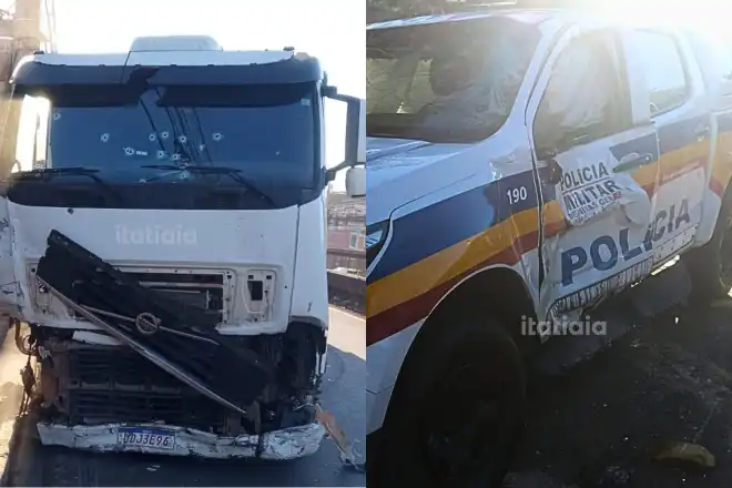 Caminhoneiro foge após acidente na BR-040 e é baleado pela PM