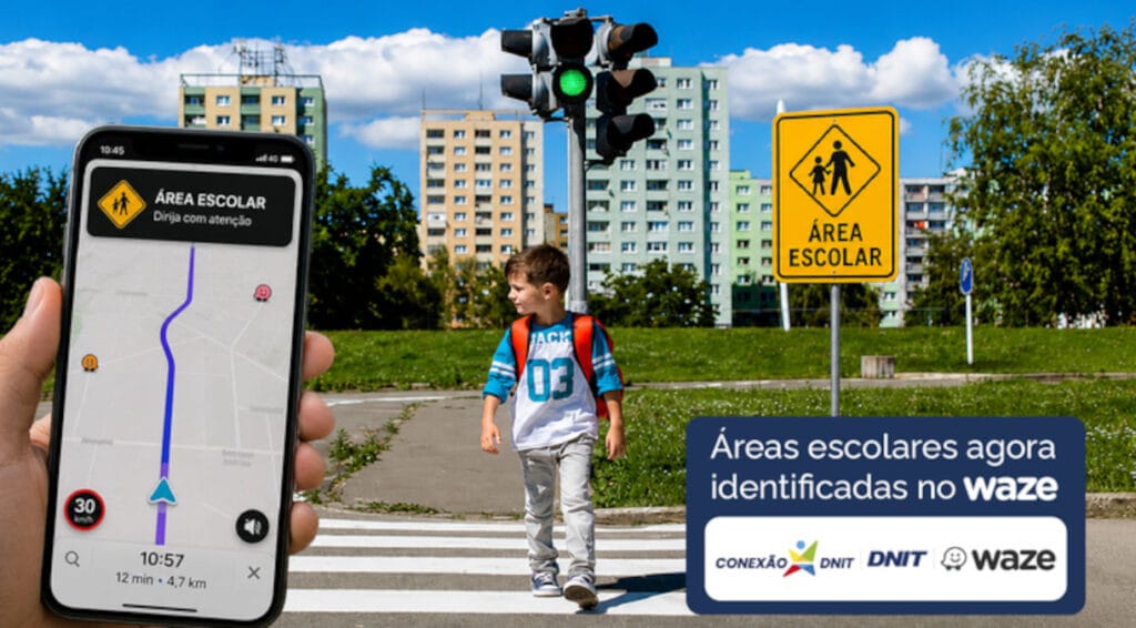 Alerta Waze escolas rodovias federais a partir de 2026