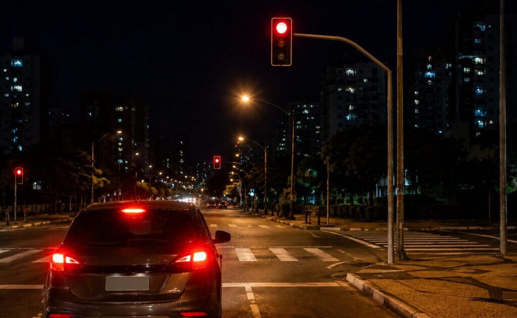 Avançar sinal vermelho de madrugada: multa ainda vale?