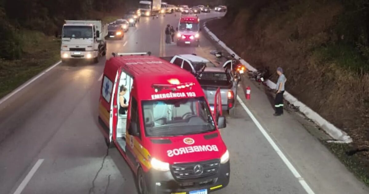 Acidente na BR-282 em Santo Amaro da Imperatriz mata motociclista