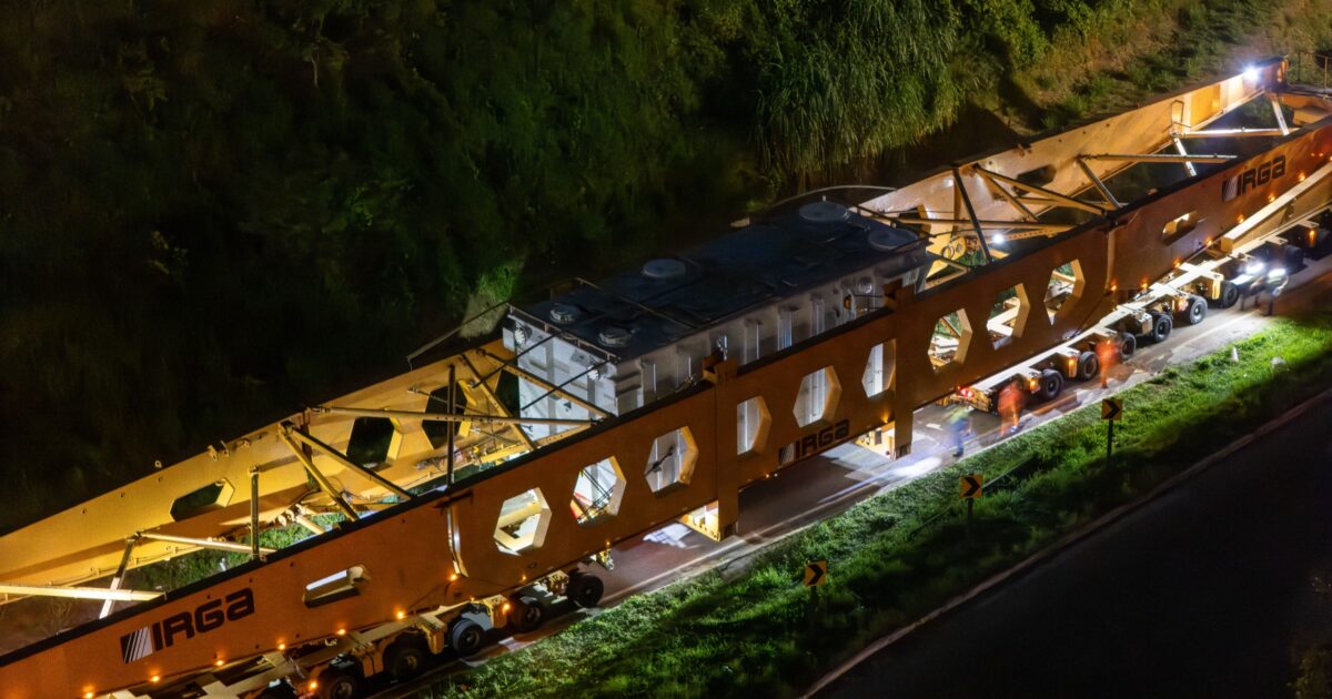Transformador Tamoios segue viagem à noite nesta segunda
